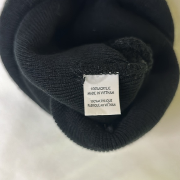 Custom embroidery Black Beanie “Onyx & Ivory” OSFM - Picture 3 of 4